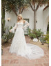 Strapless Sweetheart Neck Ivory Lace Tulle Garden Wedding Dress